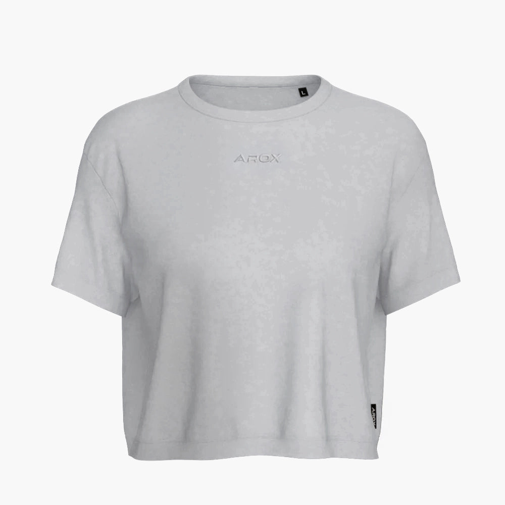 SportsTech kvinde box crop t-shirt (Light grey)