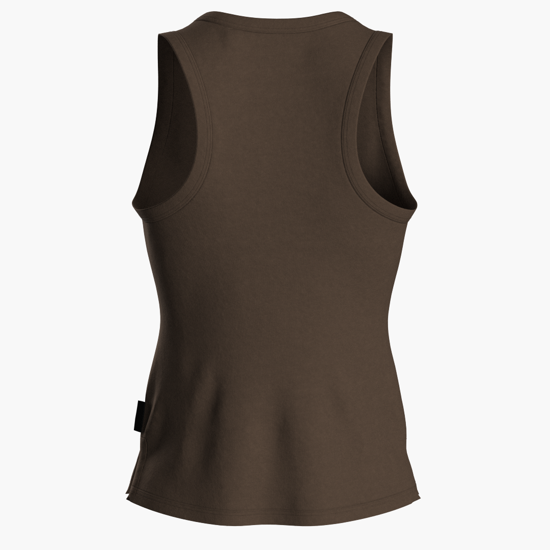 SportsTech kvinde lang top (Dark brown)