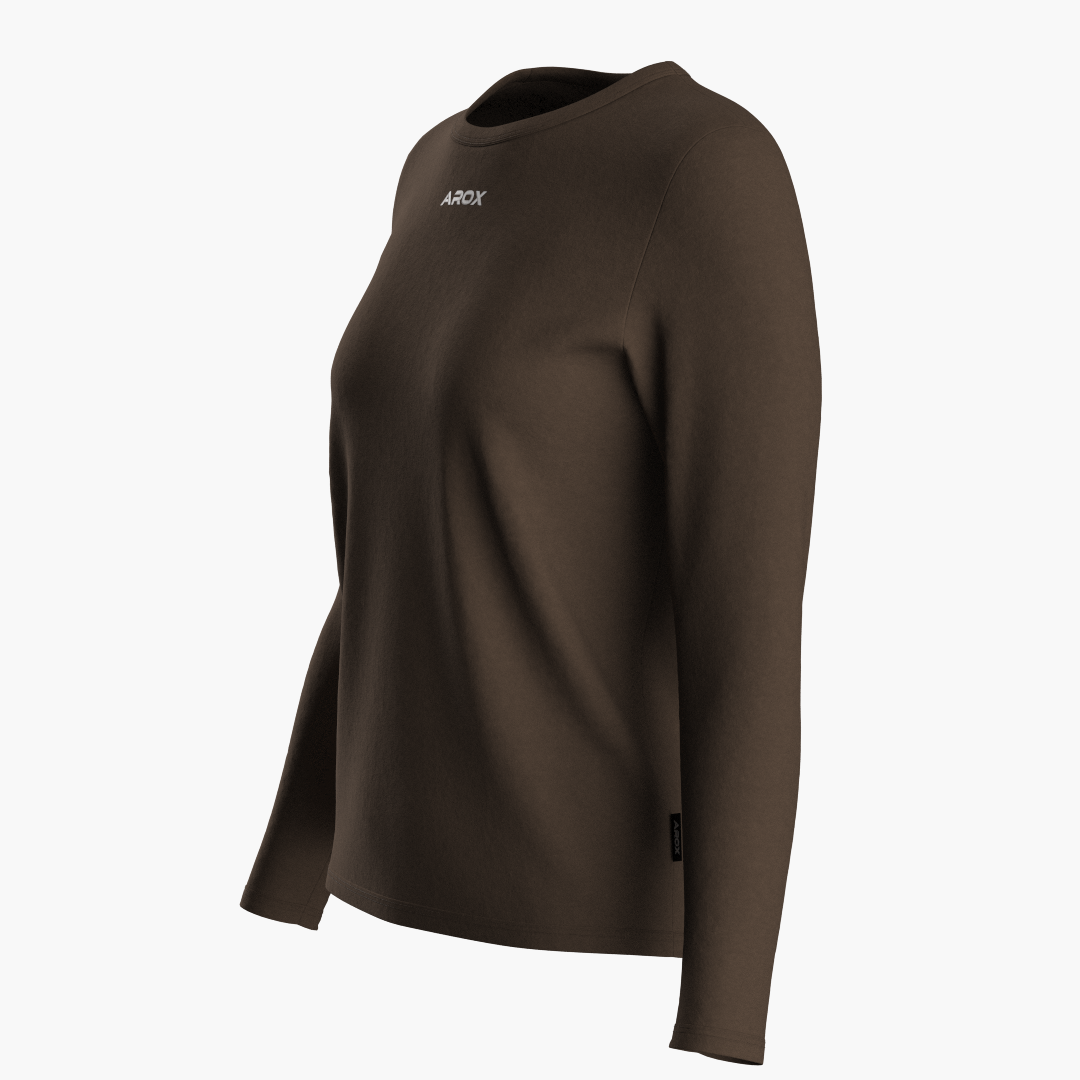 SportsTech kvinde langærmet (Dark brown)