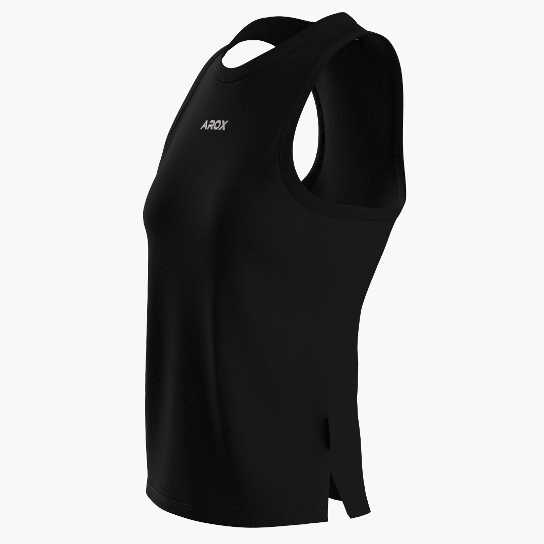 SportsTech kvinde lang top (sort)