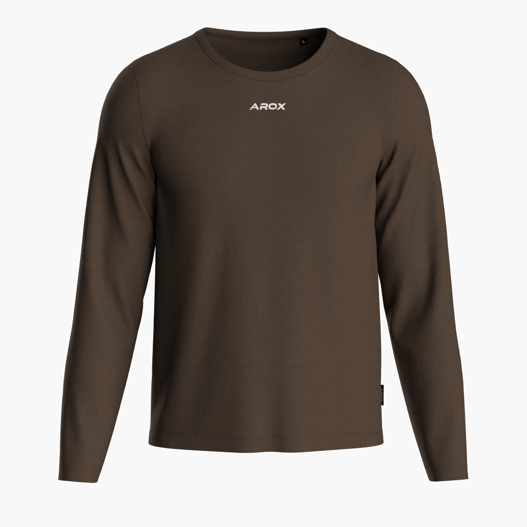 SportsTech herre langærmet (Dark brown)