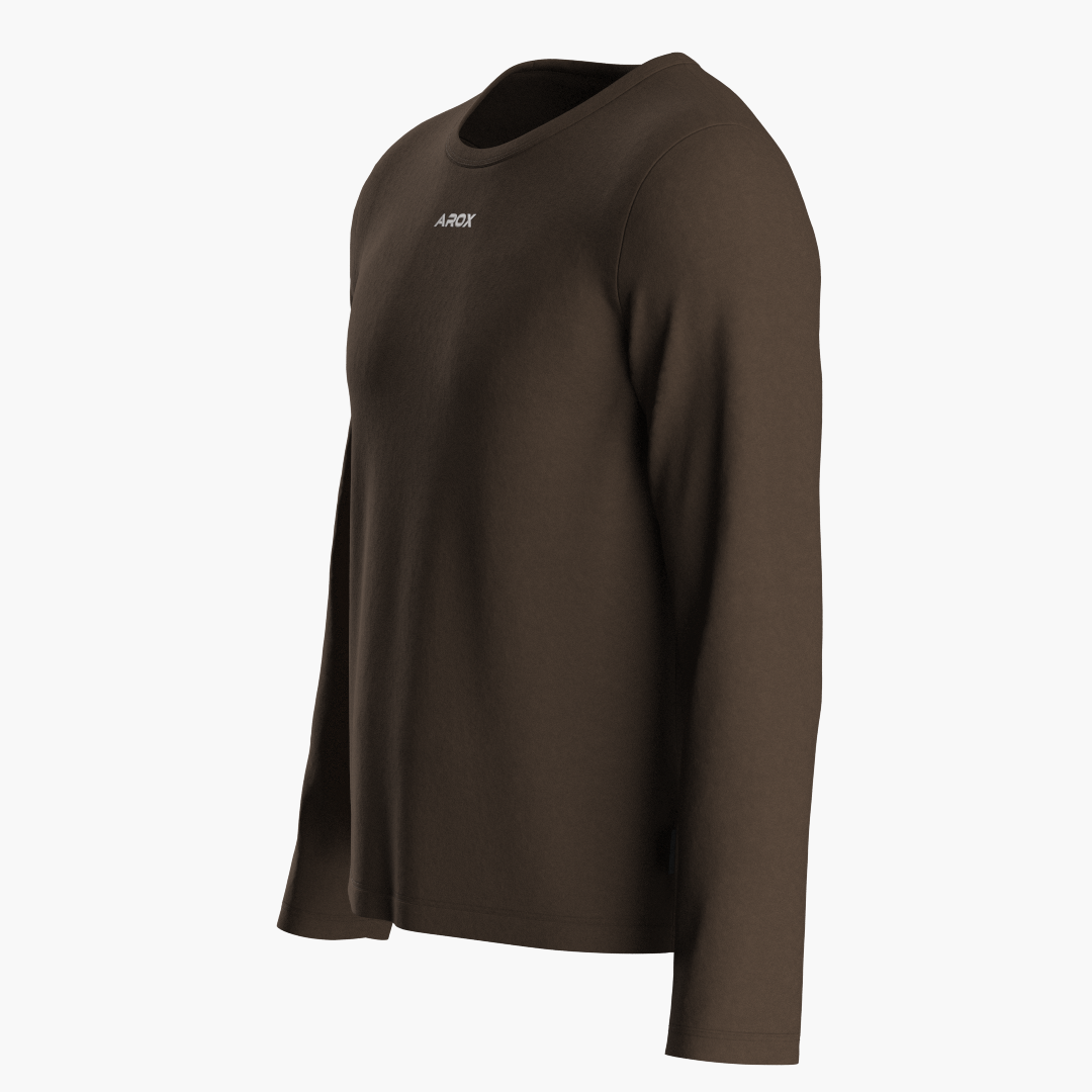 SportsTech herre langærmet (Dark brown)