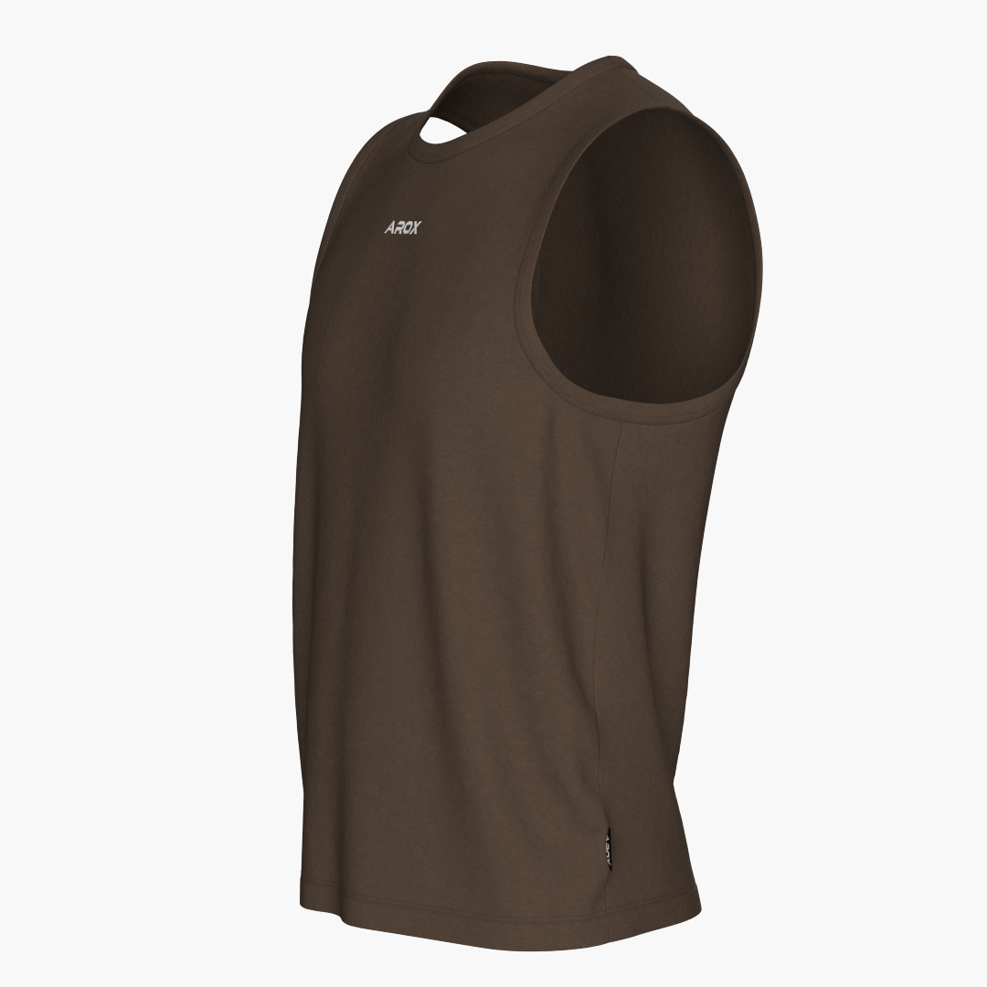 SportsTech herre no-sleeve (Dark brown)